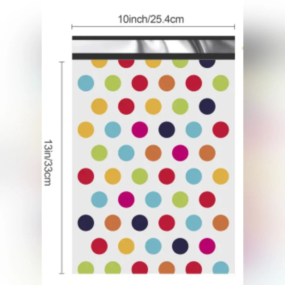 Ten Colorful Polka Dot Thank You 10x13 Poly Mailer